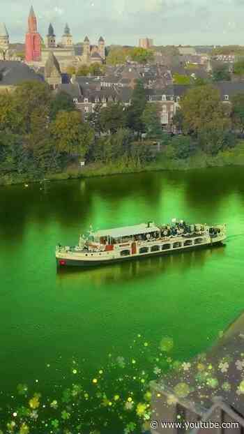 Even the river Maas turned green today ☘️😉 Wishing you all a Happy St. Patrick’s Day! 💚🤍🧡