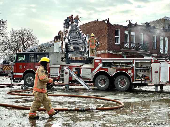 Five-alarm fire forces seven east-end Montreal families from their homes