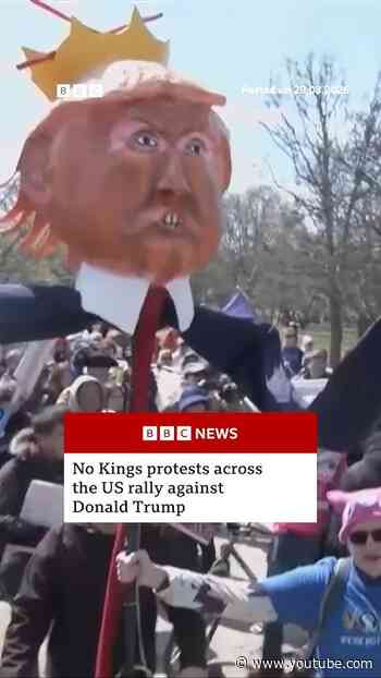 No Kings protesters across the US rally against Donald Trump. #NoKings #US #BBCNews