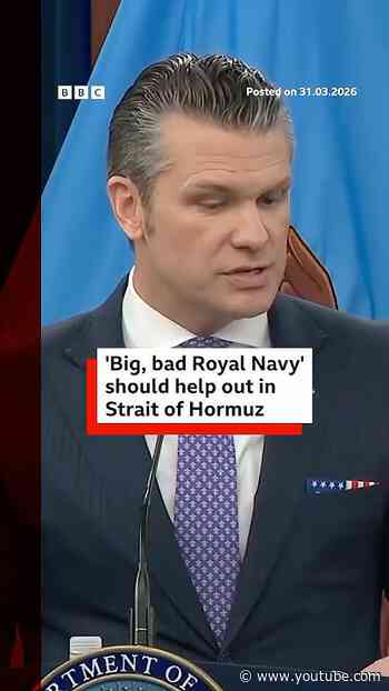 'Big, bad Royal Navy' should help out in Strait of Hormuz, says Hegseth. #Iran #US #Israel #BBCNews