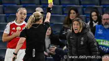 Sonia Bompastor sent off after hair-pull controversy in Chelsea's Champions League defeat to Arsenal - as Gunners march through to semi-final