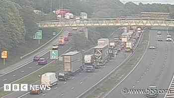 M1 closed southbound after two-car crash