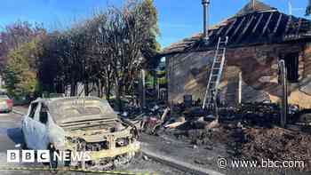 House and cars destroyed in large blaze