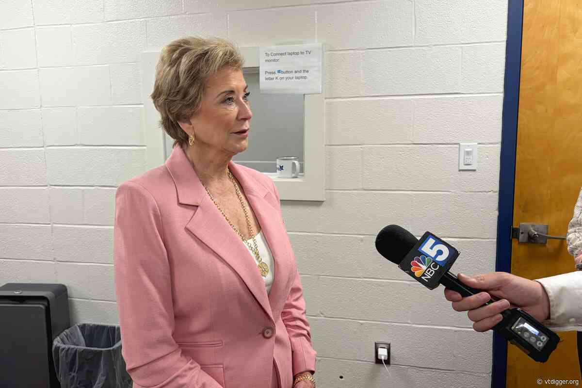 US Education Secretary Linda McMahon tours Essex tech center, prompting protest