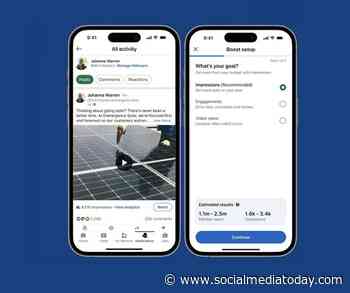 LinkedIn expands in-app mobile post boosting