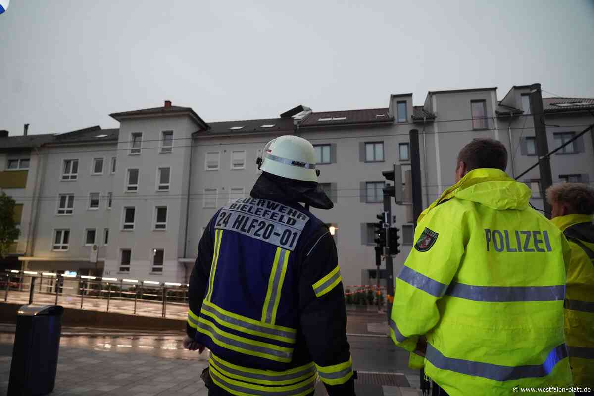 Feuerwehr nach Unwetter in Bielefeld im Einsatz