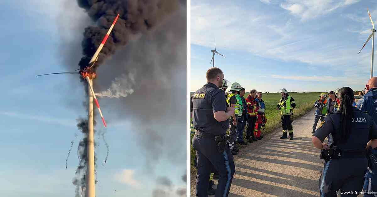 Windrad-Brand an A7 stellt Feuerwehr vor unlösbare Aufgabe - "machtlos"