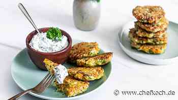 Zucchini-Möhren-Puffer mit Kräuter-Joghurt-Creme