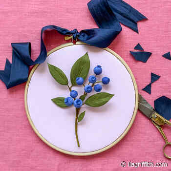 Mounted Paper Blueberry Art