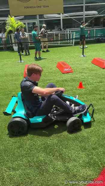 Luke takes on the @NFL 🏈 With the help of the @MiamiDolphins can he impress JV? 🤔 #f1 #football