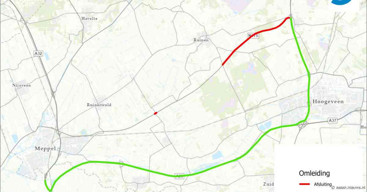 Werkzaamheden N375 tussen Pesse en Ruinen, inclusief rotondes