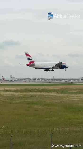 British Airways A380 lands at DFW