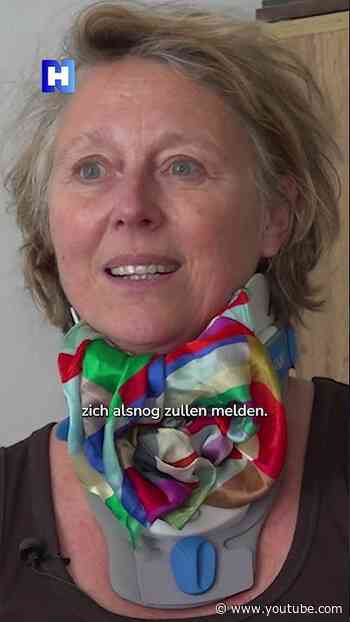 Sabine breekt haar nek door vallend foamblok
