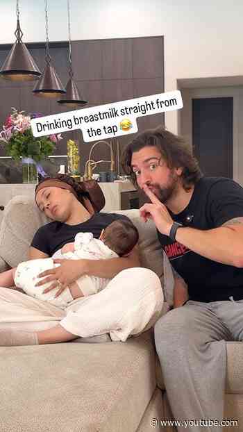 Drinking breastmilk from the tap Prank 😂 #Parenting #Moms #Baby