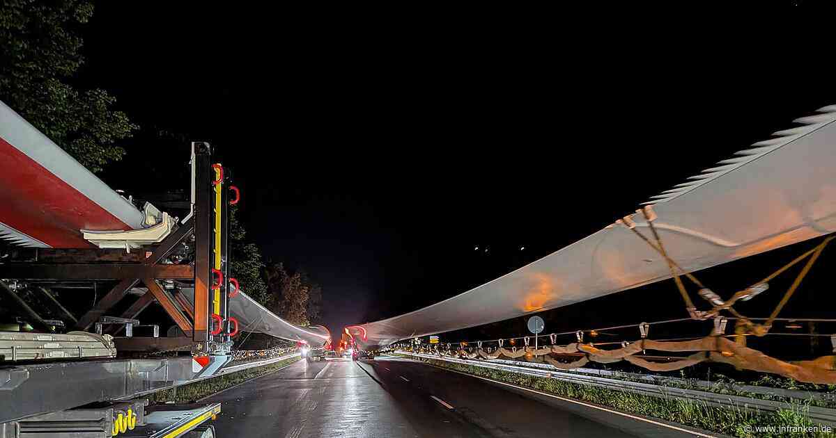 Windradtransport durch Kulmbach mit Pech und Pannen