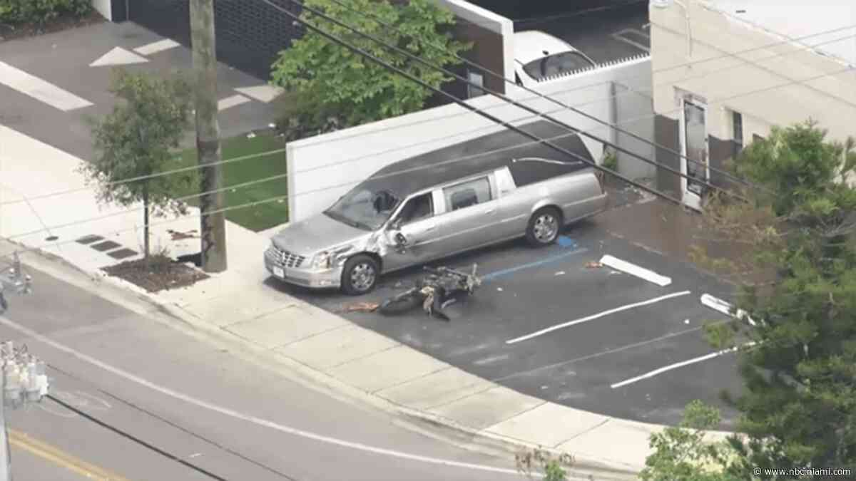 Motorcyclist who crashed into hearse outside NW Miami-Dade mortuary dies, deputies say
