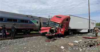Amtrak passenger train moving again after hitting tractor-trailer in downtown Durham