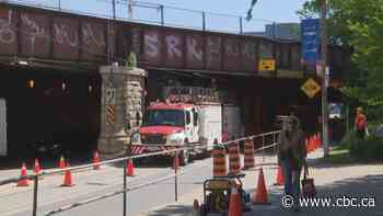 TTC streetcar service detoured after truck hits Toronto overpass