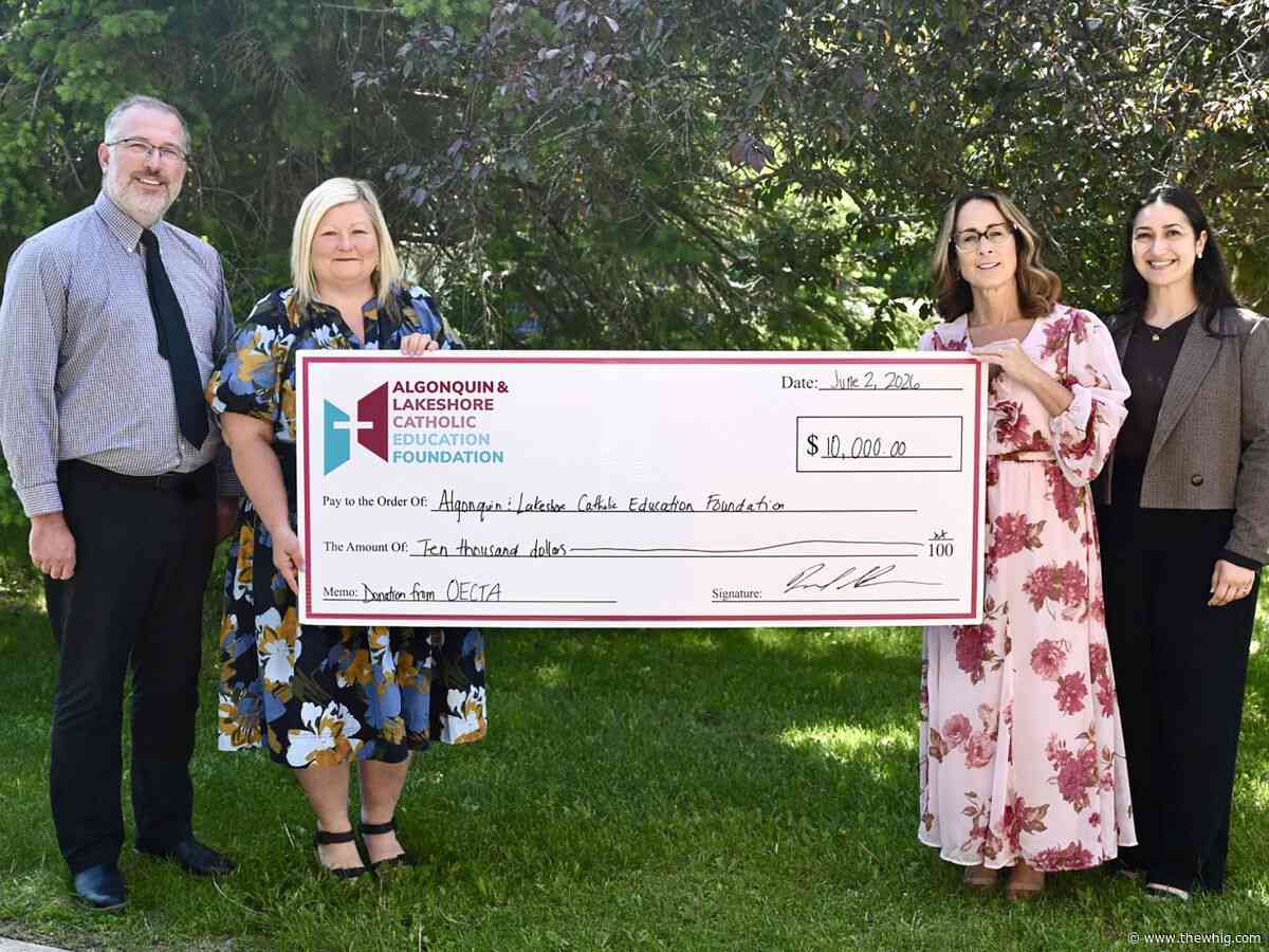 Teachers’ association donates $10,000 to support students in need across eastern Ontario