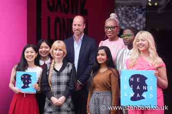 William meets Diana Award winners and pulls pint during visit to music festival