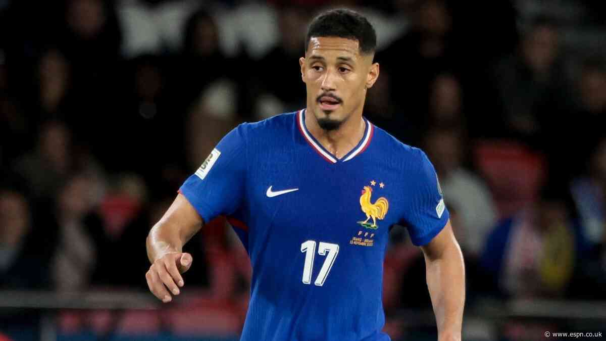 France's Deschamps eases Saliba back injury fears
