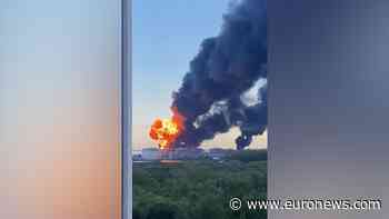 Moment explosion erupts at Russian oil terminal in St. Petersburg after Ukrainian drone attack