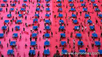 Watch: 7,000 players compete at giant table tennis festival in Moscow