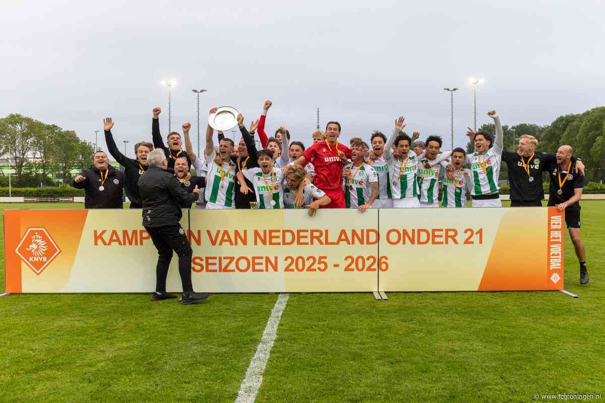 FC Groningen O21 landskampioen na 3-1 zege op De Graafschap, zaterdag en woensdag play-offs