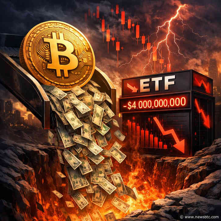 Bitcoin Drops Below $66,000 Amid Mounting ETF Outflows, $4B Withdrawn In 12 Days