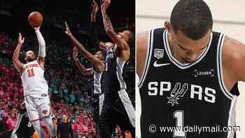 Battered Knicks pull off NBA Finals stunner as Spurs' Victor Wembanyama comes up SHORT in Game 1 upset