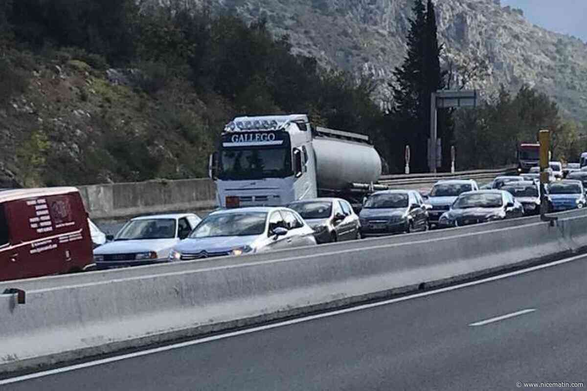 Un bouchon de 14 km entre Antibes et Nice ralentit fortement le trafic sur l’A8 ce jeudi matin