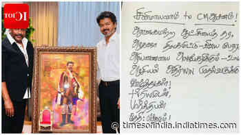 R Parthiban meets Vijay; Actor gifts special framed photo