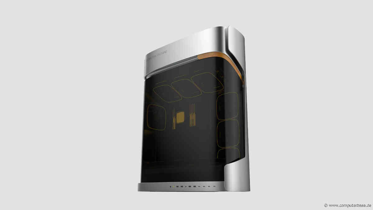 Geometric Future Model 9: Riesiger Aluminium-Tower in geschwungener Form