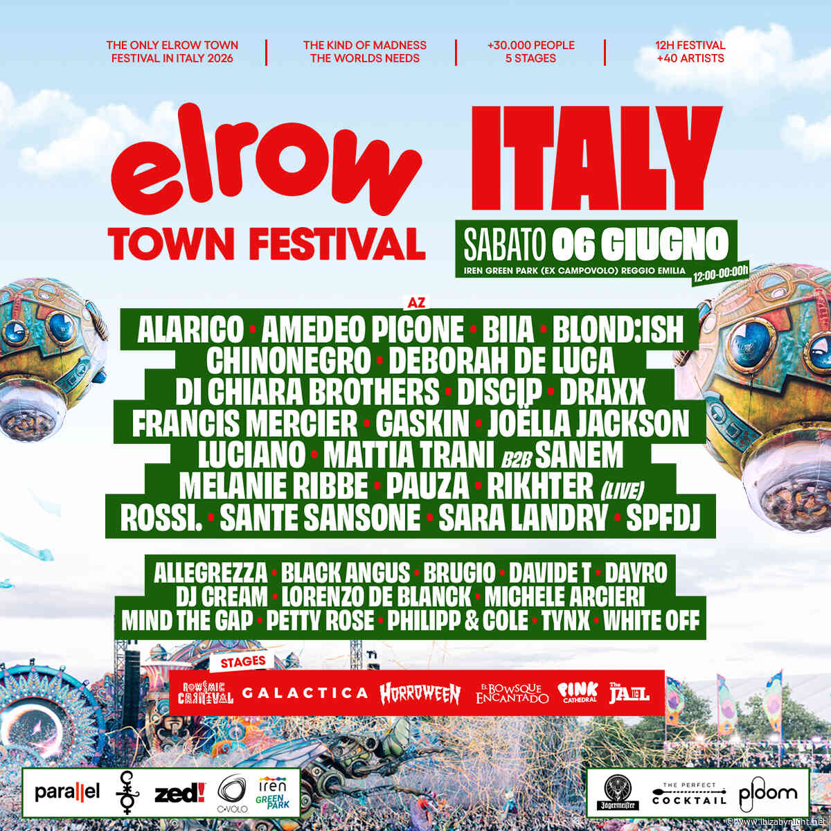 elrow town Italy presents :  Luciano, Deborah De Luca, Blond:ish, Joella Jackson, Amedeo Picone, Francis Mercier, Rossi., Draxx, Melanie Ribbe  & many more!
