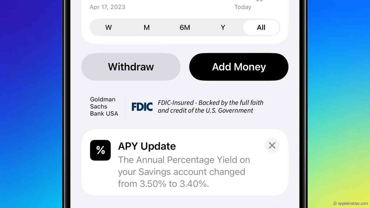 Apple Card Savings returns keep shrinking as APY falls to 3.4%