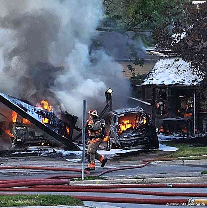 Garage fire erupts soon after stranger barges into home, then leaves