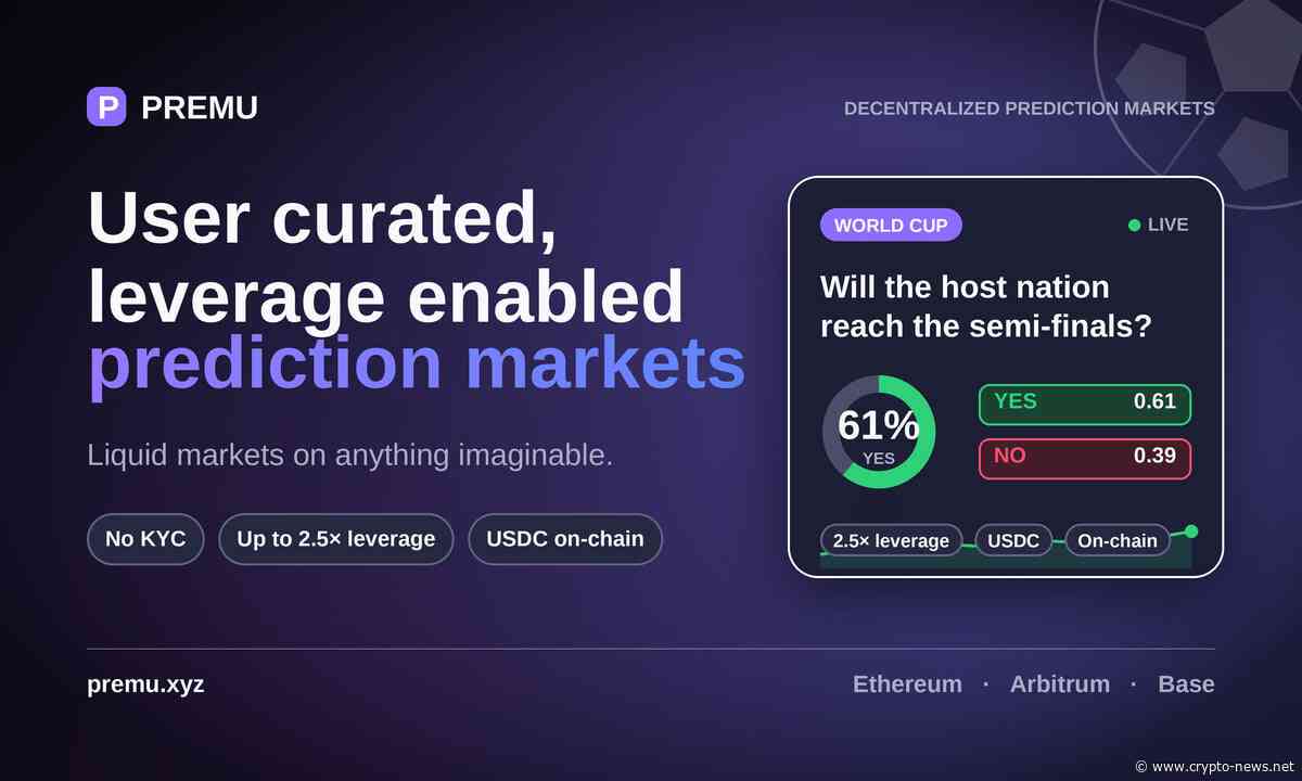 Premu Opens User-Created, Leveraged Prediction Markets Ahead of the 2026 World Cup