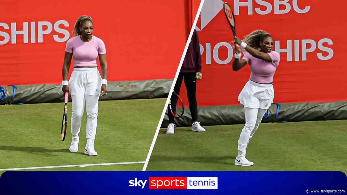 Serena's first practice session at Queens Club