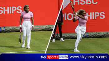Serena's first practice session at Queens Club