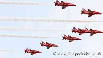 Red Arrows route and timings as they're due to fly over area near Liverpool on Friday