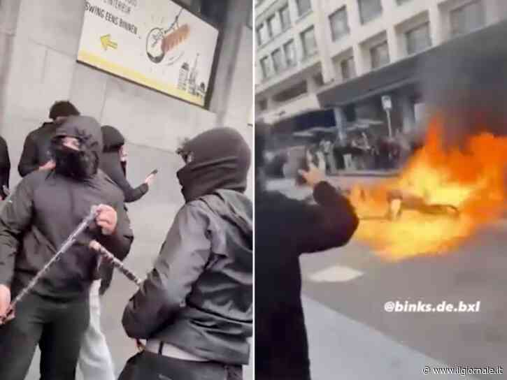 Scontri e caos a Bruxelles: studenti in piazza e polizia costretta a usare gli idranti