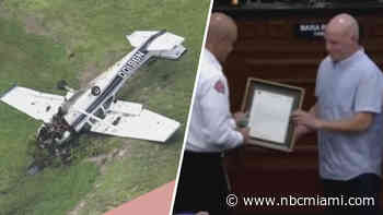 ‘You saved my girls': Man honored for heroic actions after Pembroke Pines plane crash