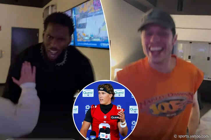 Jaxson Dart, Giants teammates celebrate huge Knicks moment in suite with Pete Davidson