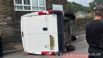 Man in hospital after 'stolen' delivery van crashes