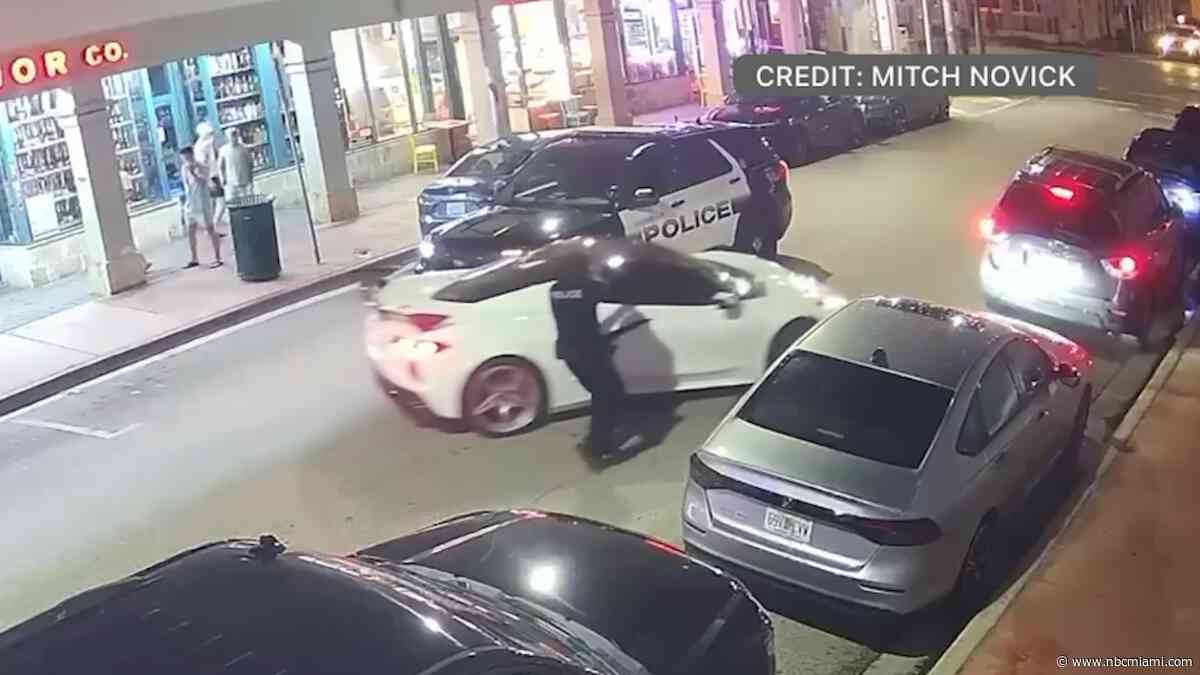 Video shows Corvette hitting police cruiser while fleeing traffic stop in Miami Beach