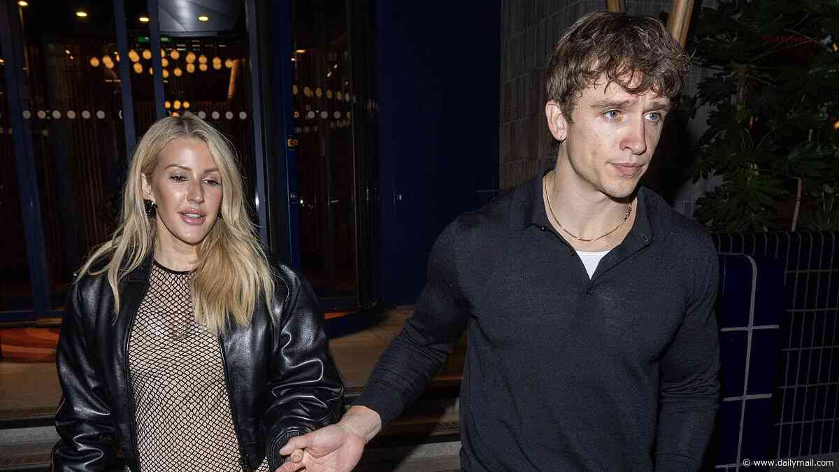 Ellie Goulding, 39, shows off her post-baby body in a figure-hugging dress as she enjoys date night with Beau Minniear, 28 - three months after welcoming their daughter