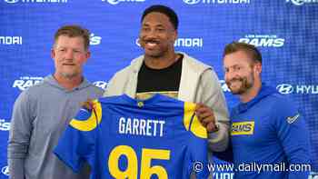 NFL star Myles Garrett beams alongside Olympic girlfriend Chloe Kim in first snap since blockbuster trade to LA Rams