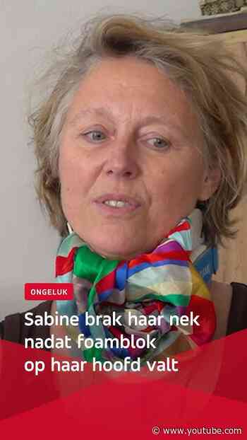 Sabine breekt nek door vallend blok