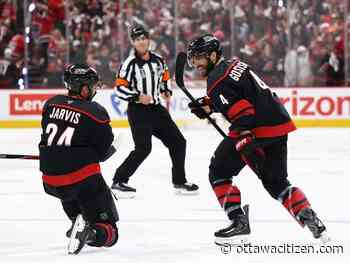 Seth Jarvis scores OT winner for Carolina in Game 2 of Stanley Cup Final