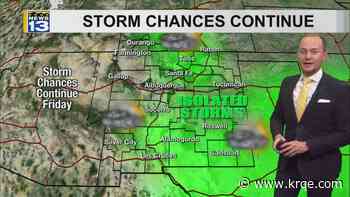 Two more days of rain chances across New Mexico before dry air returns